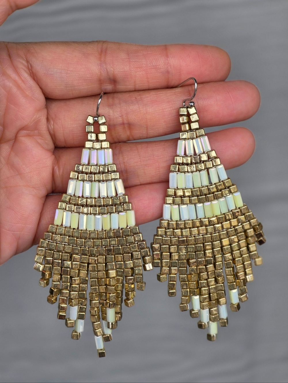 Handmade Mika Beaded Earrings Chandelier Dangle Bohemian Jewelry Y2K Tribal